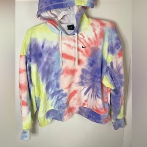 NIKE TIE DYE CROPPED HOODIE